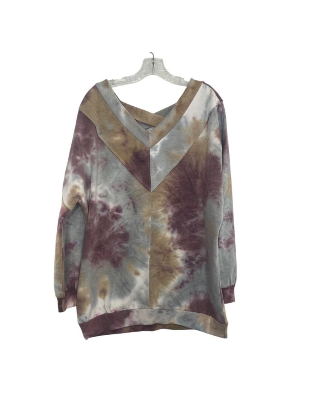 The Sweatshirt Project‎ Tie Dye Sweatshirt VNeckline Size Small Oversize Crossed